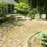 concrete pavers before pressure washing